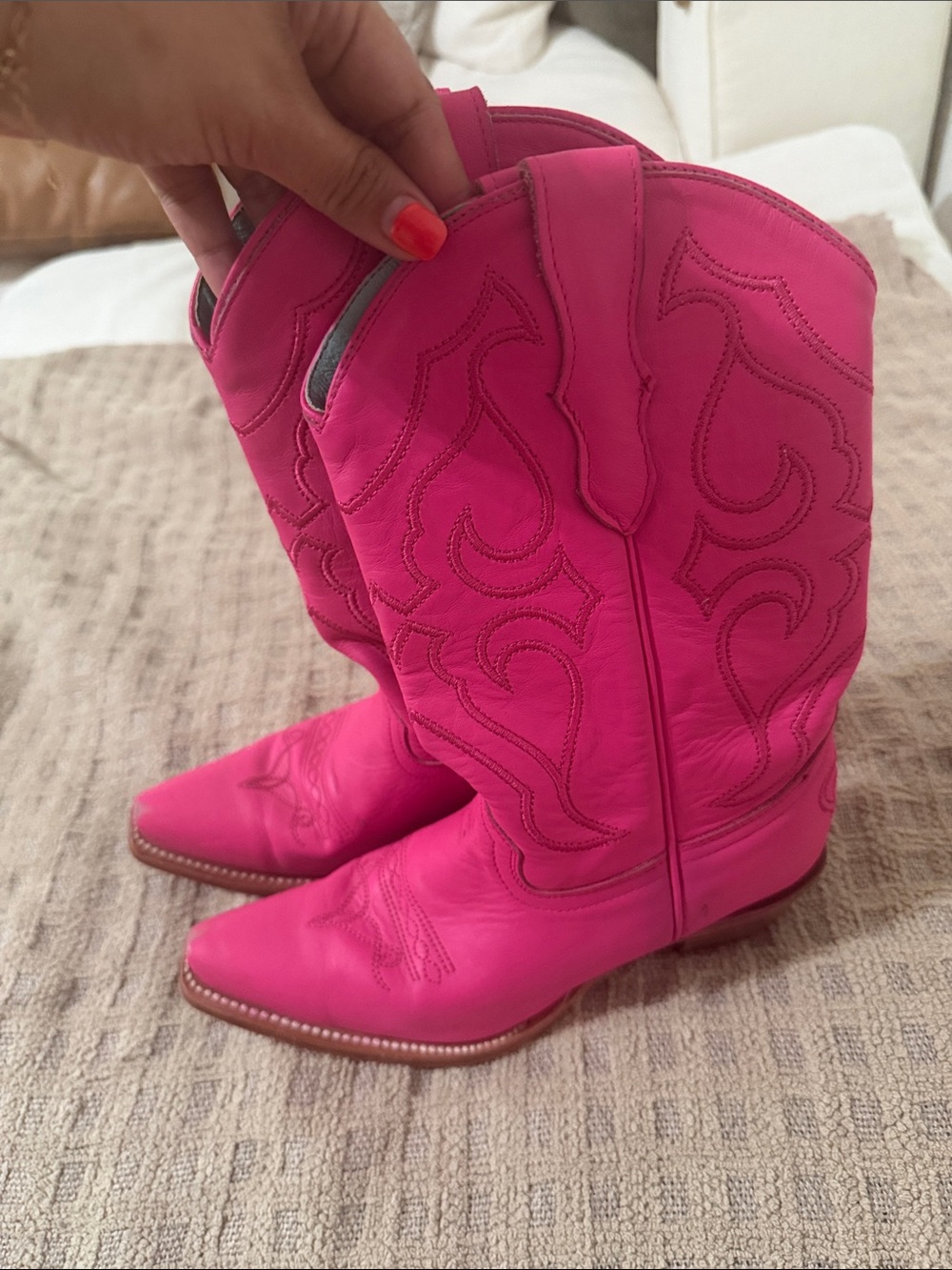 Pink cowgirl boots